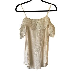NWT LOFT camisole cold shoulder cream colored blouse top size small
